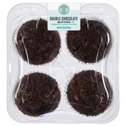 Bakery Fresh Goodness Double Chocolate Muffins 4 ea