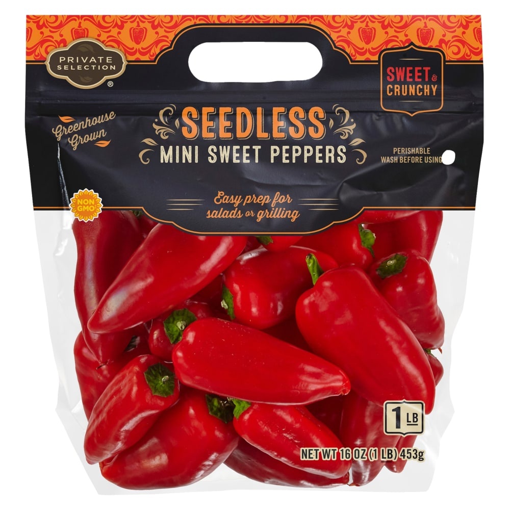 slide 3 of 3, Private Selection Mini Sweet Seedless Peppers, 1 lb