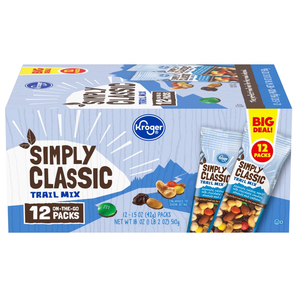 slide 3 of 3, Kroger Simply Classic Trail Mix On-The-Go Packs, 12 ct; 1.5 oz