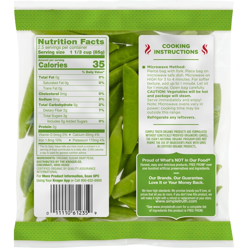 slide 2 of 2, Simple Truth Organic Snap Peas, 8 oz