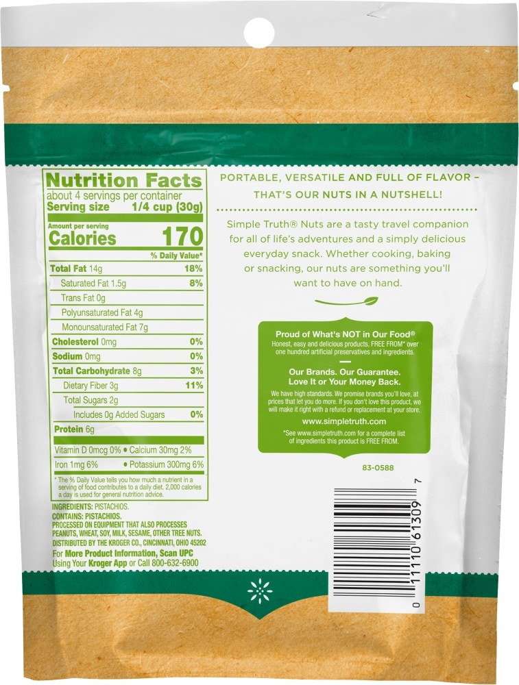 slide 2 of 2, Simple Truth Raw Pistachio Halves & Pieces, 8 oz