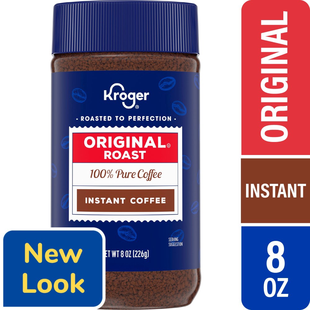 slide 2 of 2, Kroger Original Roast Instant Coffee - 8 oz, 8 oz