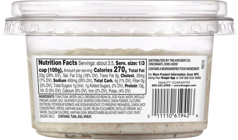 slide 2 of 3, Kroger Yellowfin Tuna Salad, 12 oz