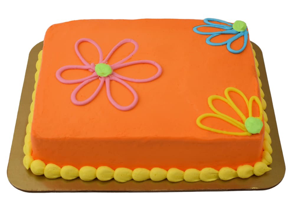 slide 2 of 2, Bakery Fresh Goodness Chocolate Tangerine Buttercream Flower Cake, 29 oz