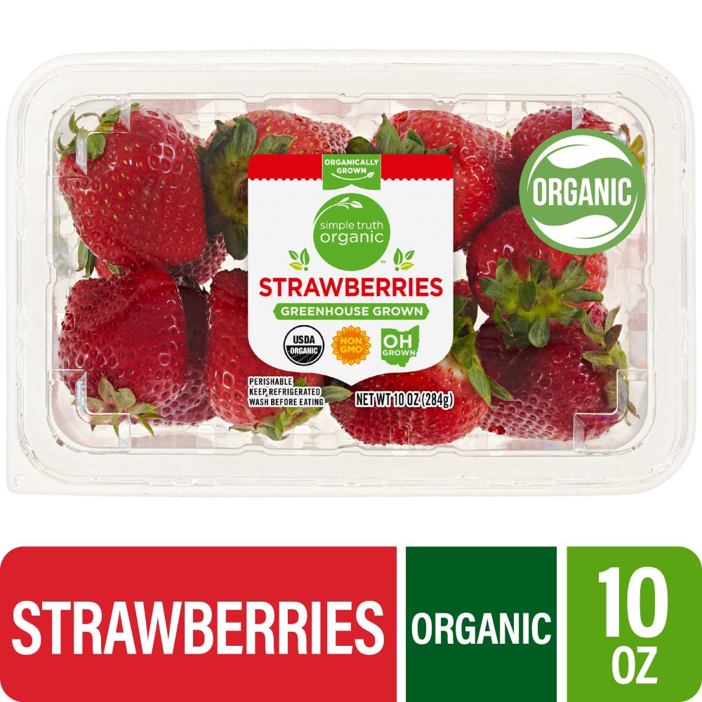 slide 5 of 5, Simple Truth Organic Fresh Strawberries, 10 oz