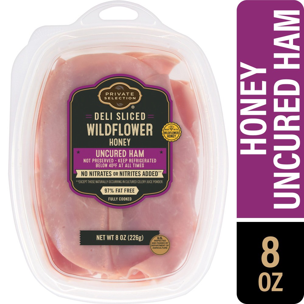 slide 4 of 4, Private Selection Sliced Wildflower Honey Uncured Ham Tub, 8 oz