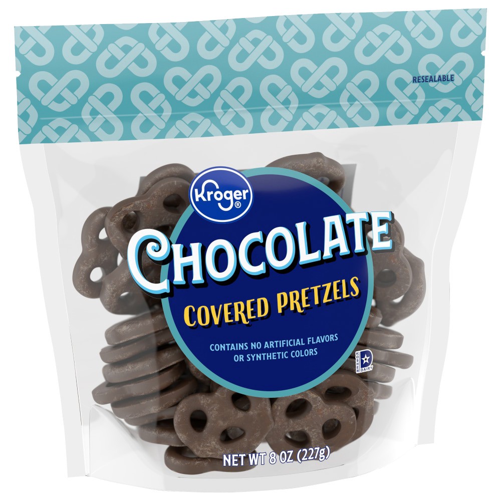 slide 3 of 6, Kroger Chocolate Covered Pretzels, 8 oz