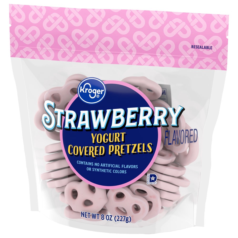 slide 2 of 6, Kroger Strawberry Yogurt Covered Pretzels, 8 oz