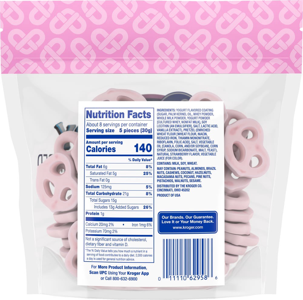 slide 3 of 6, Kroger Strawberry Yogurt Covered Pretzels, 8 oz