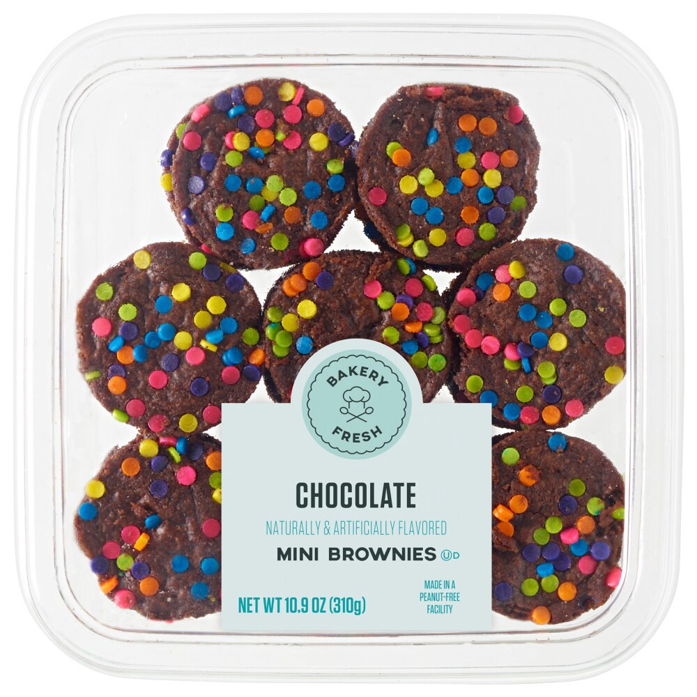 slide 1 of 2, Bakery Fresh Goodness Mini Spring Brownie Tub, 10.9 oz