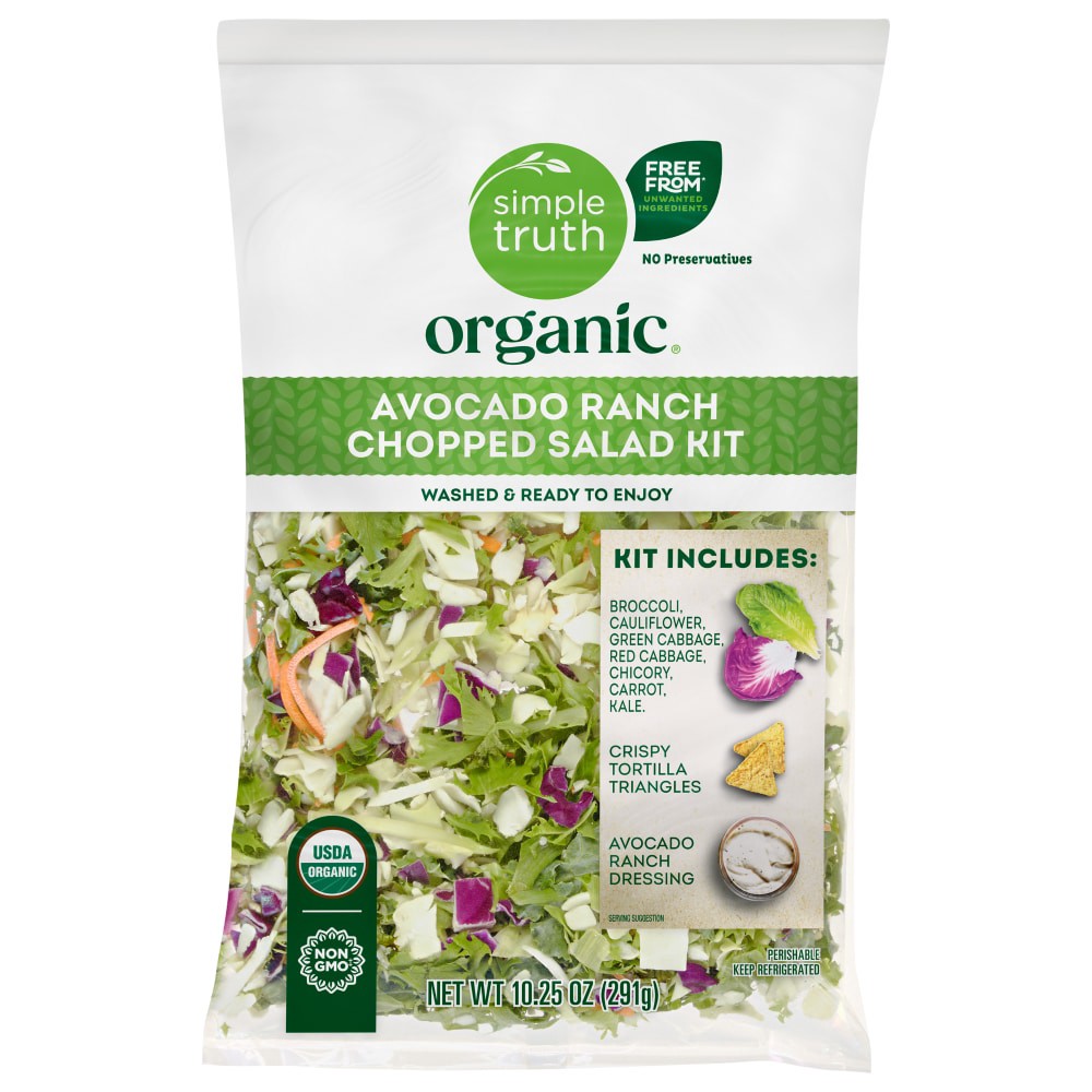 slide 2 of 2, Simple Truth Organic Avocado Ranch Chopped Salad Kit, 10.25 oz