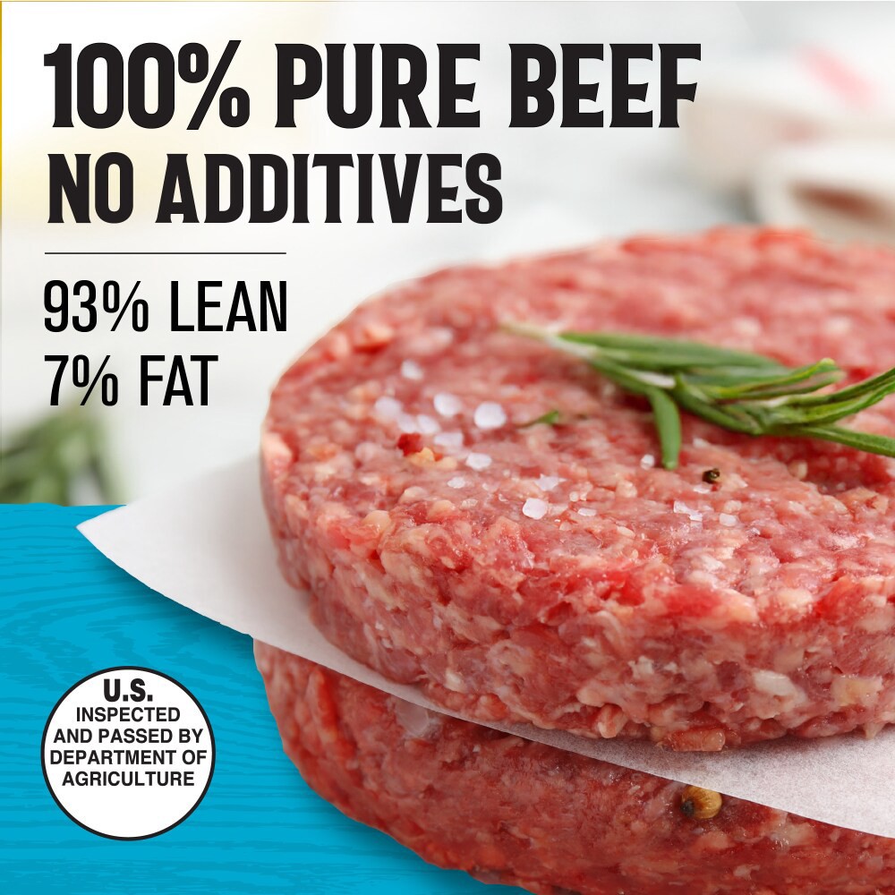slide 2 of 2, Homestyle Beef Patties Ground Beef 93% Lean, 4 ct; 4.8 oz