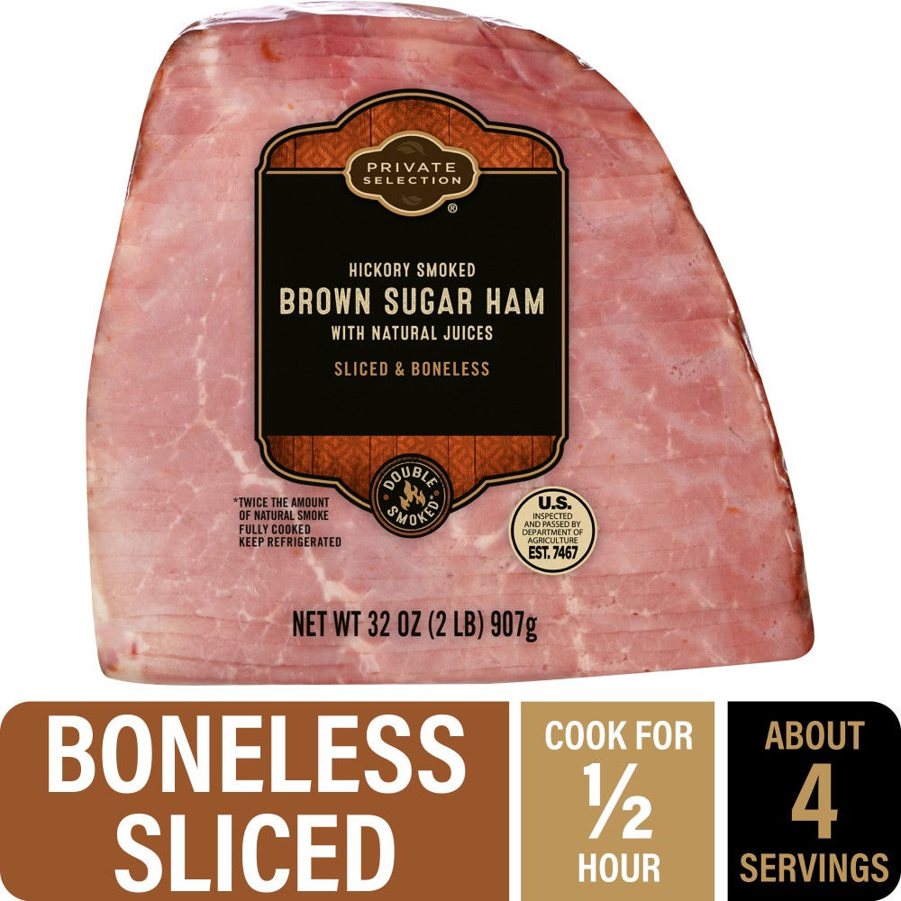 slide 3 of 4, Private Selection® Hickory Smoked Brown Sugar Ham Sliced & Boneless, 32 oz
