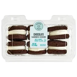 Bakery Fresh Chocolate Sandwich Cookies with Sweet Creme Filling, 7 oz