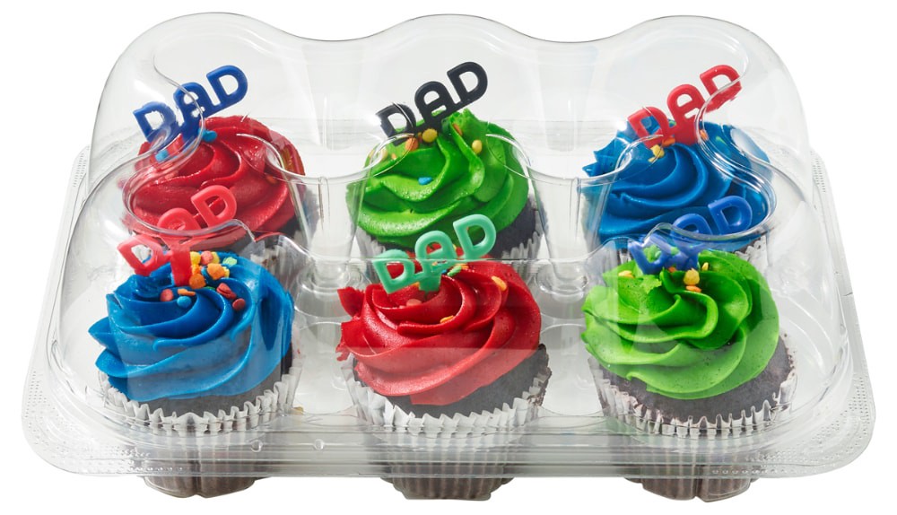 slide 2 of 5, Bakery Fresh Father's Day Chocolate Cupcakes With Buttercream Icing, 6 ct