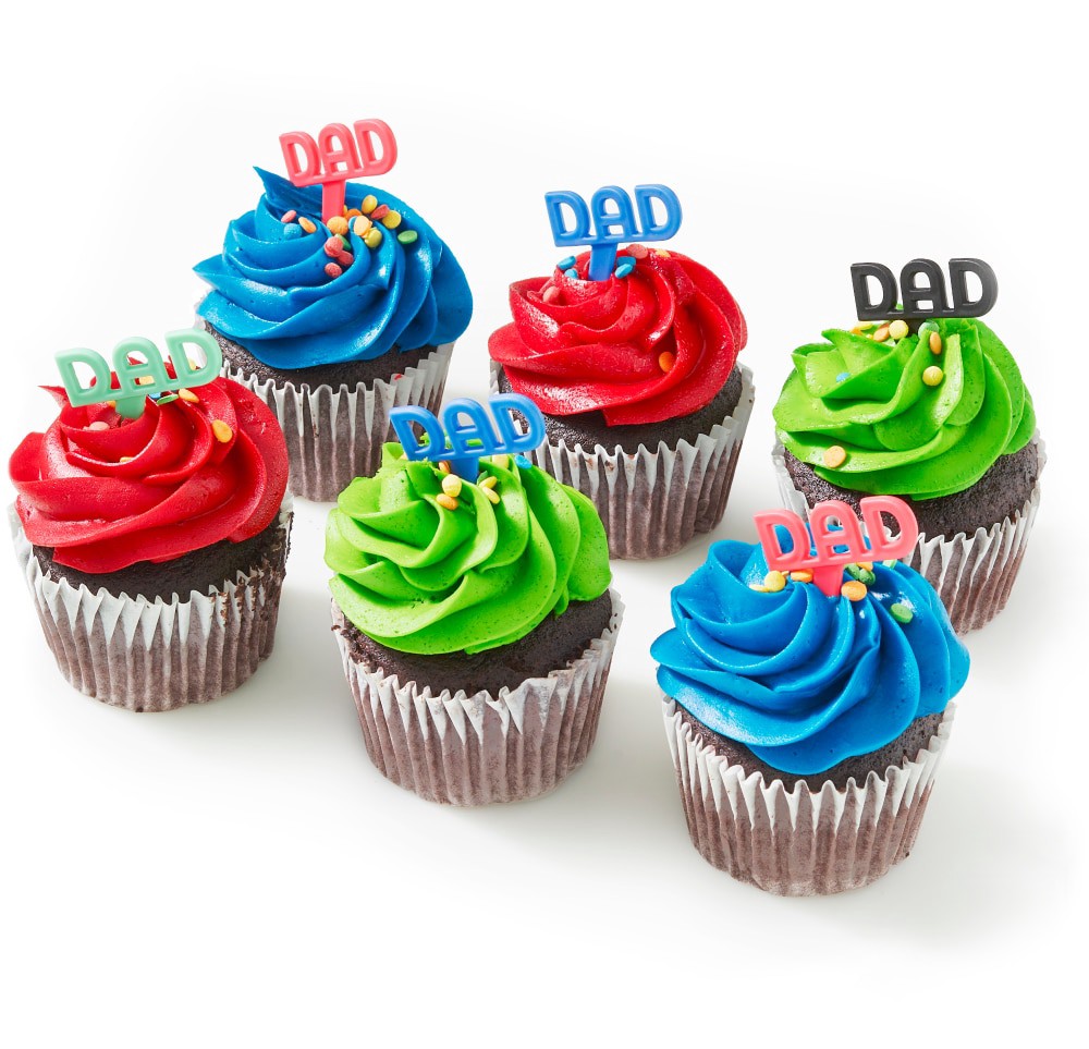 slide 3 of 5, Bakery Fresh Father's Day Chocolate Cupcakes With Buttercream Icing, 6 ct