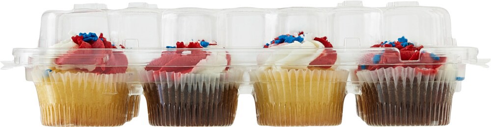 slide 2 of 4, Bakery Fresh Assorted Patriotic Mini Cupcakes, 12 ct; 10 oz