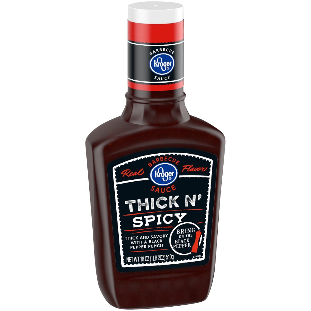 slide 3 of 4, Kroger Thick & Spicy Barbecue Sauce, 18 oz