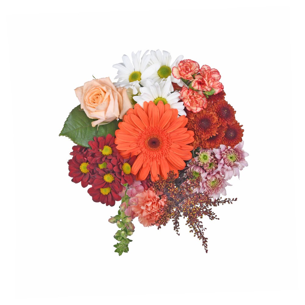 slide 2 of 2, Bloom Haus Sunshine Bouquet Fall Sweetness - Orange / Red / White, 10 ct