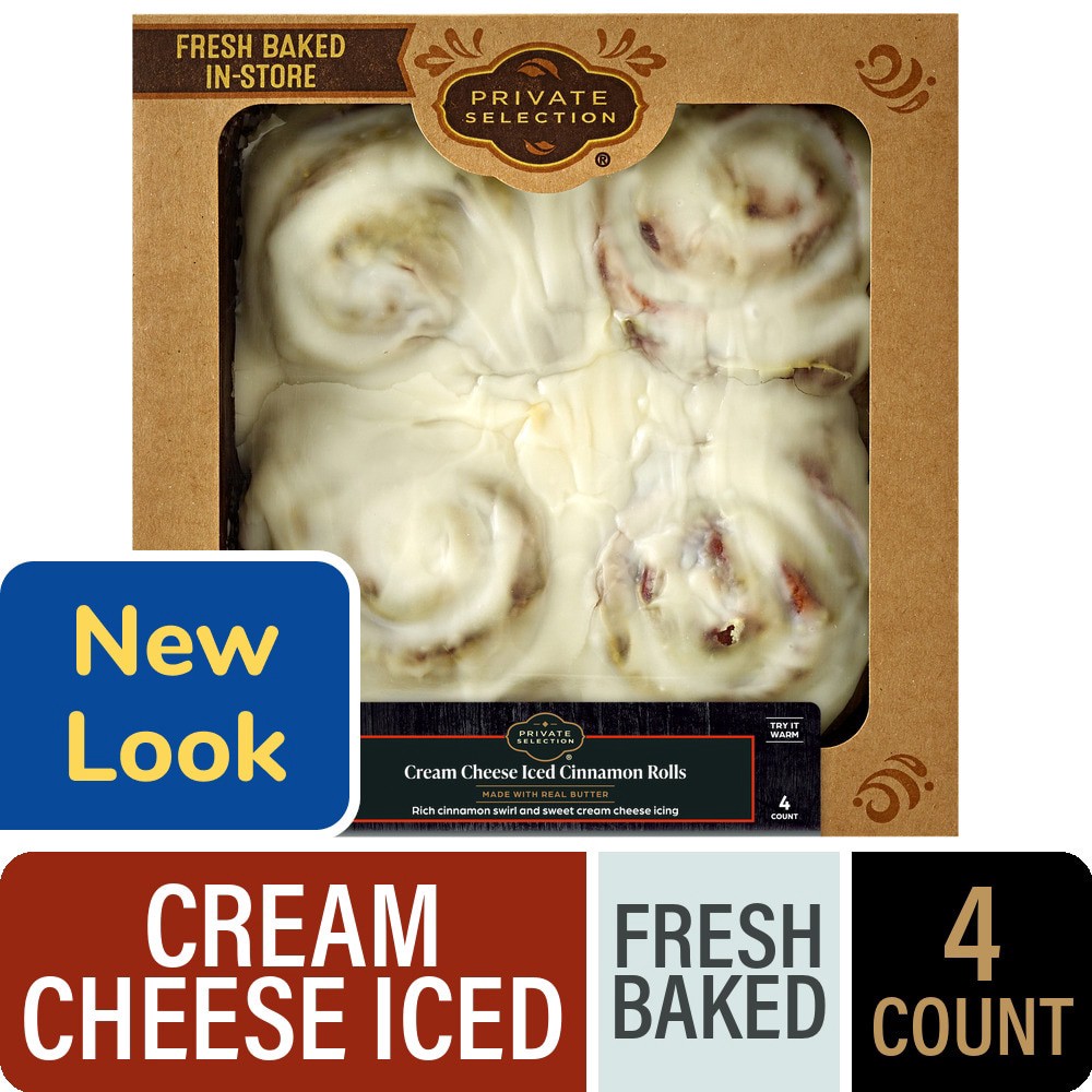 slide 1 of 2, Private Selection® Cream Cheese Iced Cinnamon Rolls, 4 ct; 16 oz