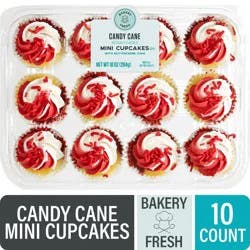 Bakery Fresh Candy Cane Mini Cupcakes with Buttercreme Icing