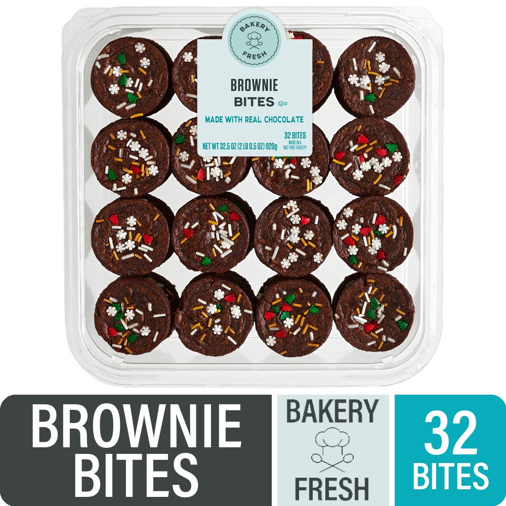 slide 1 of 1, Bakery Fresh Christmas Brownie Bites, 32 ct / 32.5 oz