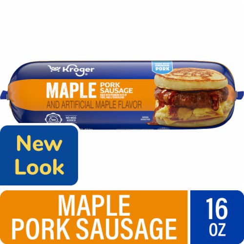 slide 1 of 1, Kroger® Maple Pork Sausage, 16 oz