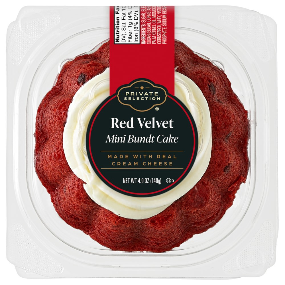 slide 3 of 4, Private Selection® Red Velvet Mini Bundt Cake, 1 ct / 5.1 oz