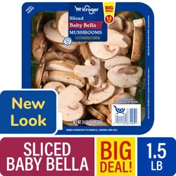 Kroger® Sliced Baby Bella Mushrooms BIG DEAL!, 24 oz