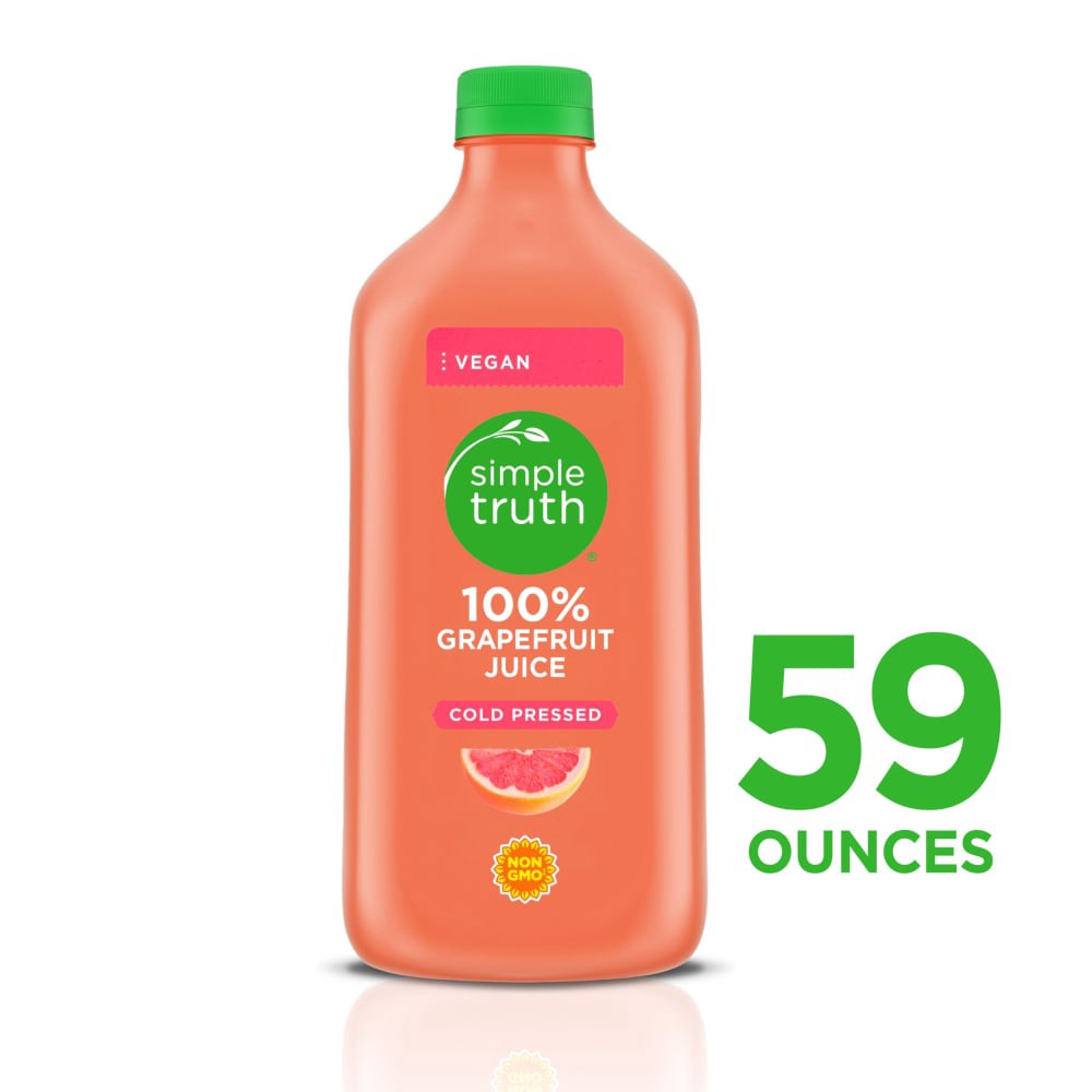 slide 1 of 1, Simple Truth Cold Pressed 100% Grapefruit Juice, 59 fl oz