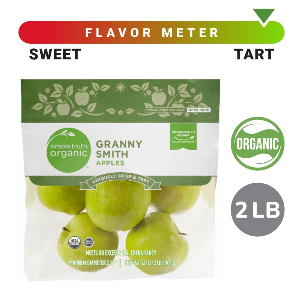 slide 2 of 2, Simple Truth Organic Granny Smith Green Apples Bag, 2 lb