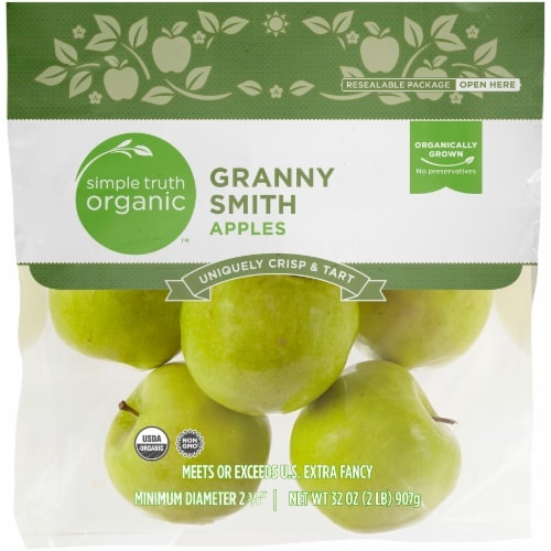 slide 1 of 2, Simple Truth Organic Granny Smith Green Apples Bag, 2 lb