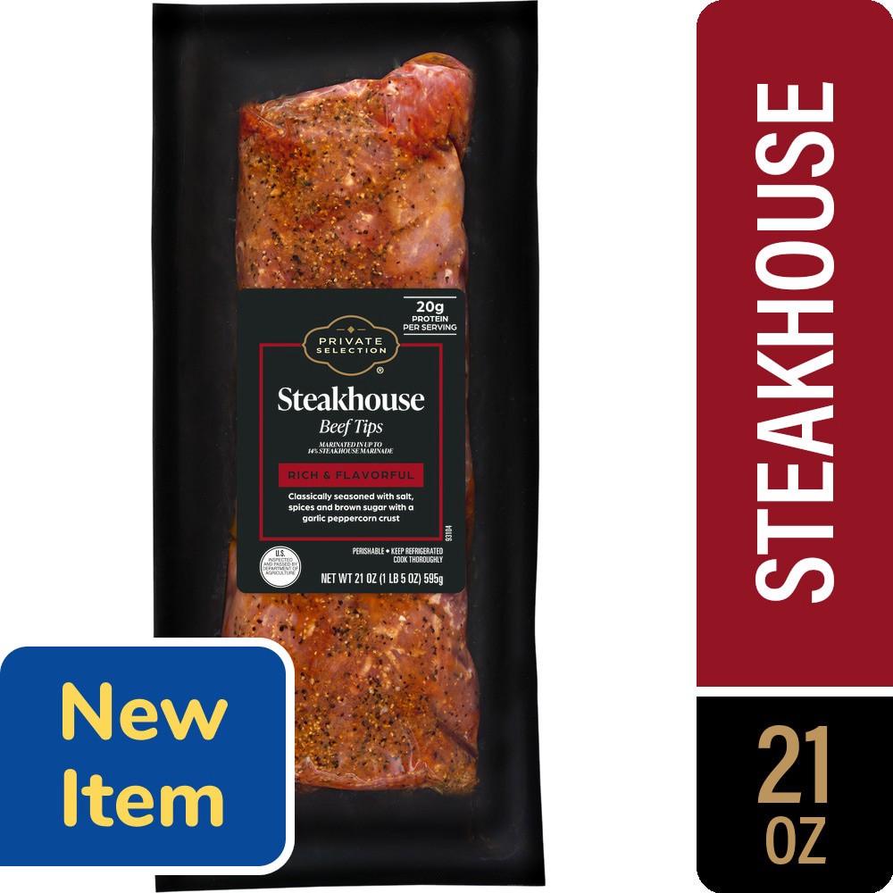 slide 1 of 1, Private Selection® Steakhouse Beef Tips, 1.31 lb, 1.31 lb