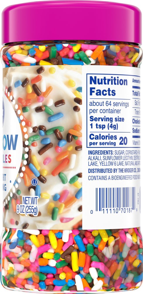 slide 2 of 5, Kroger Rainbow Sprinkles Dessert Topping, 9 oz