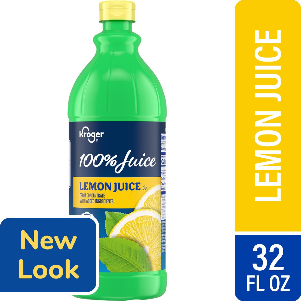 slide 2 of 3, Kroger 100% Lemon Juice - 32 fl oz, 32 fl oz