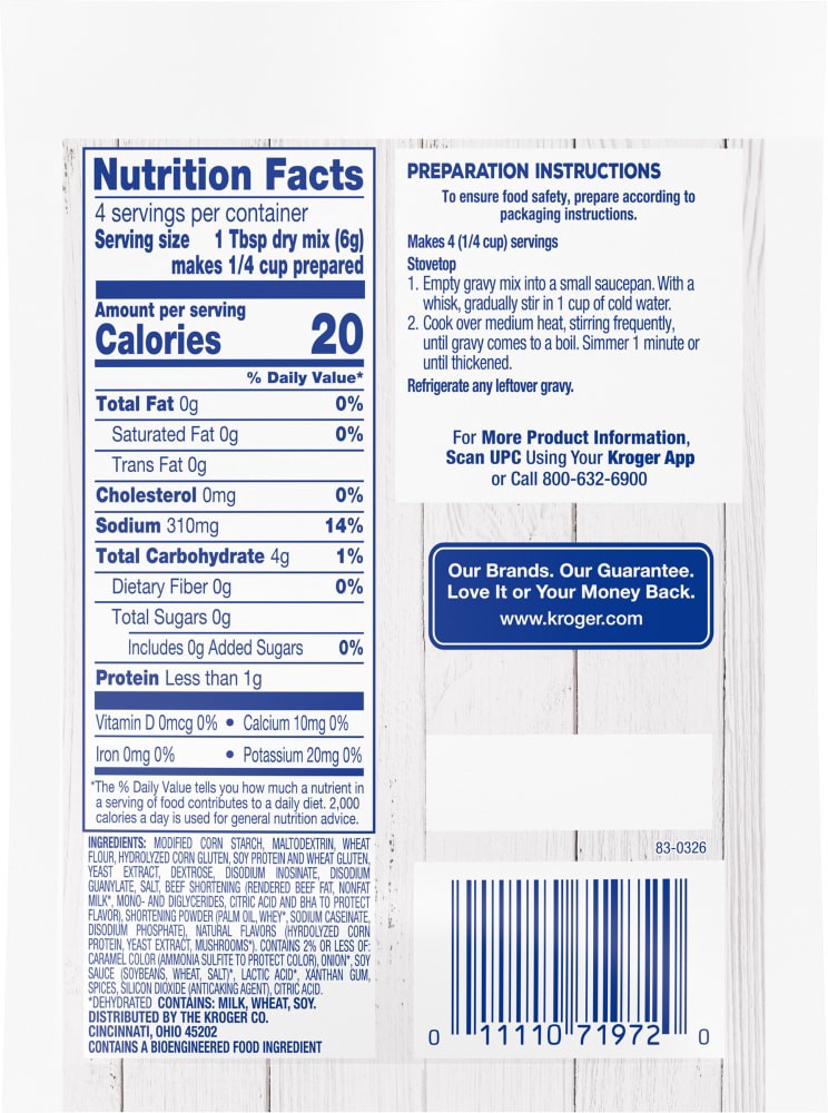 slide 2 of 2, Kroger Brown Gravy Mix, 0.87 oz
