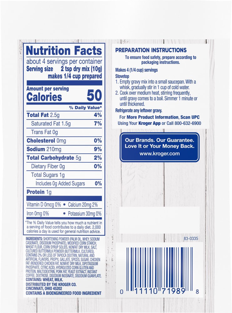 slide 2 of 2, Kroger Country Gravy Mix - 1.37 oz, 1.37 oz