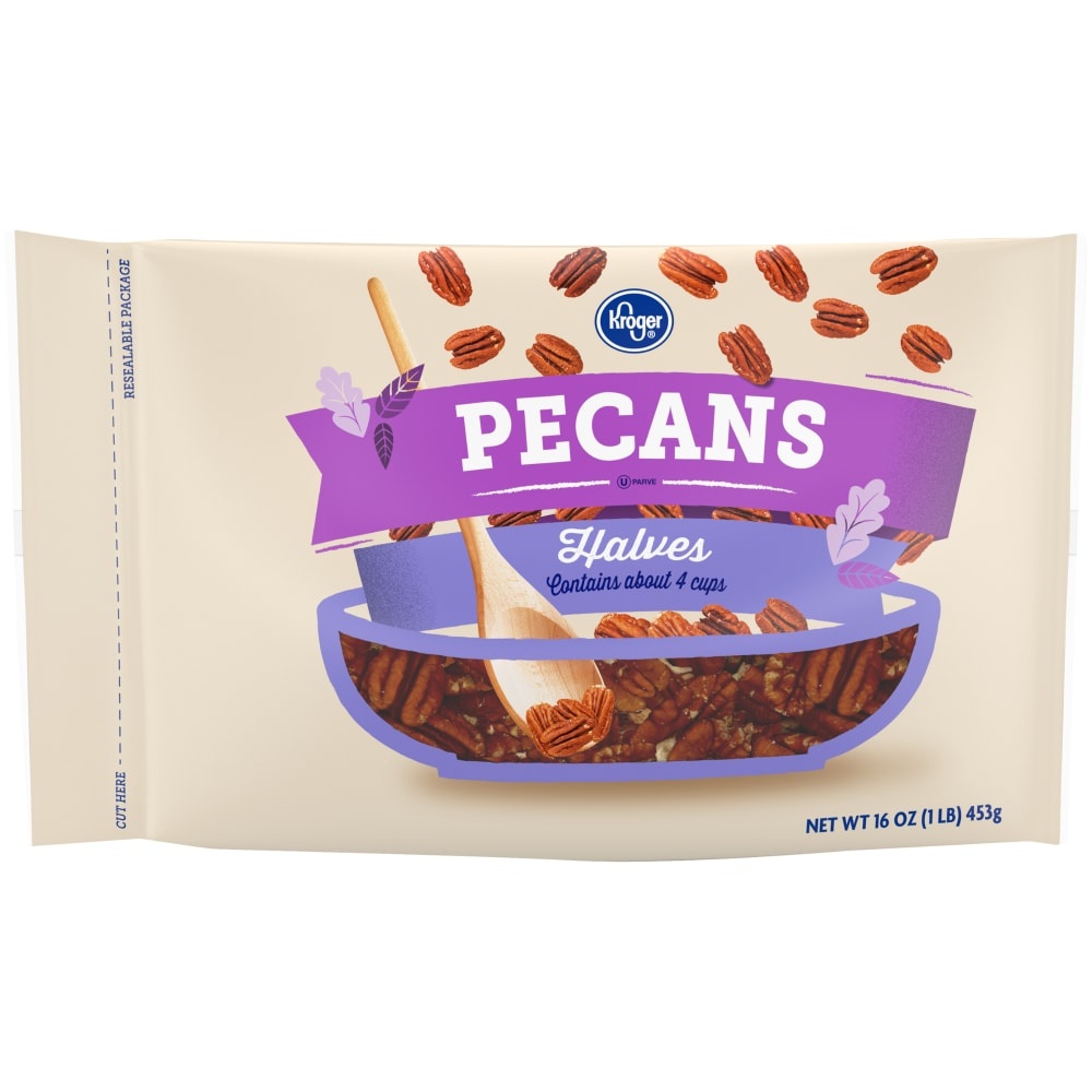 slide 1 of 1, Kroger Pecan Halves, 16 oz