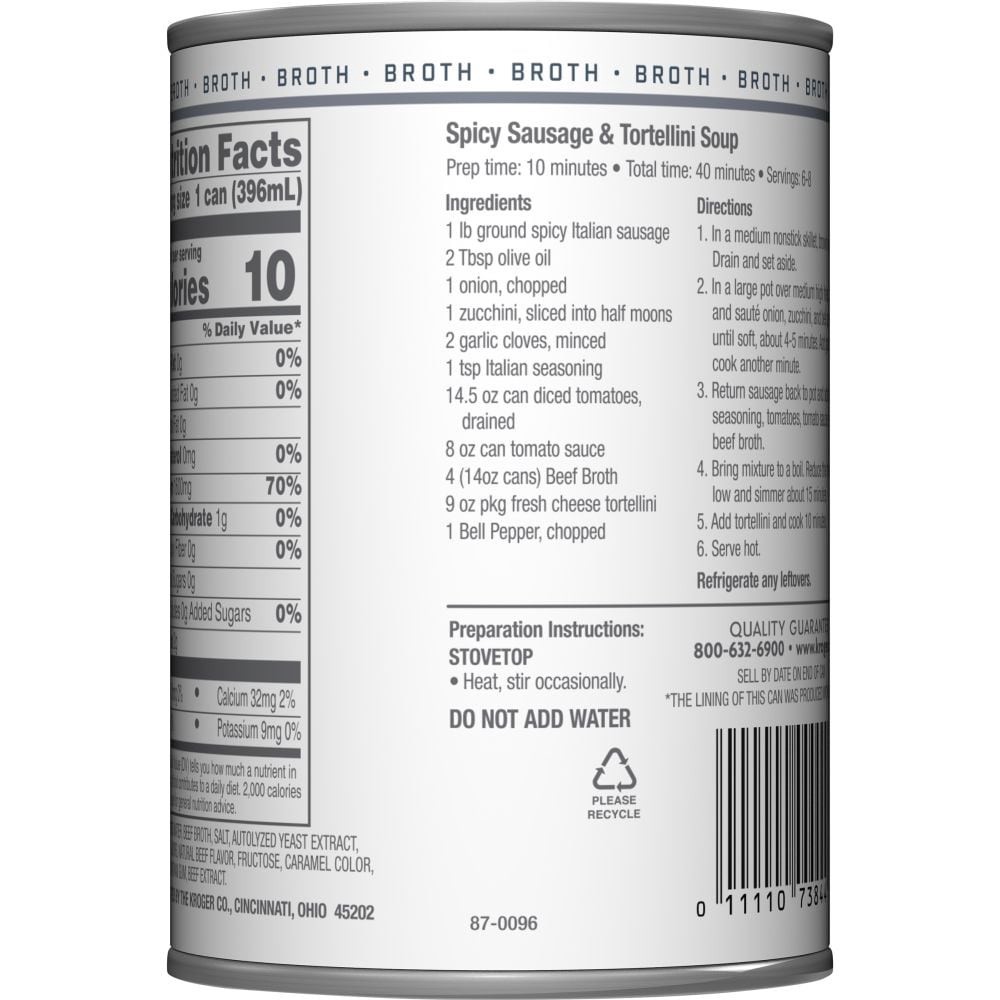 slide 2 of 4, Kroger Beef Broth, 14 fl oz