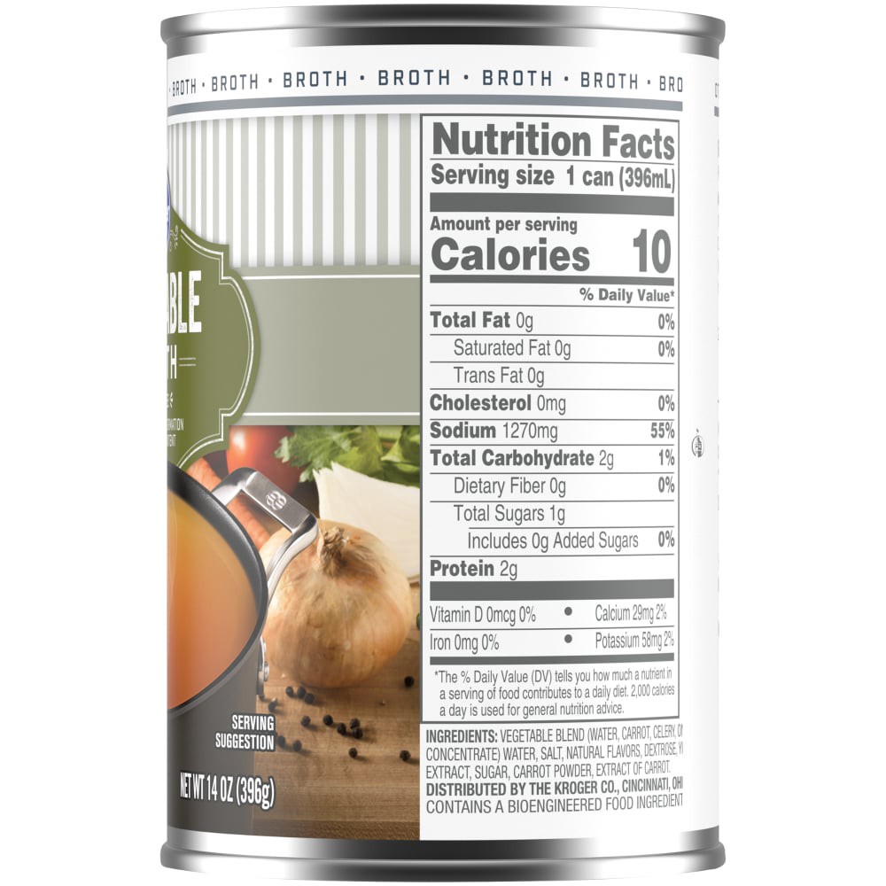 slide 2 of 4, Kroger Fat Free Vegetable Broth, 14 oz