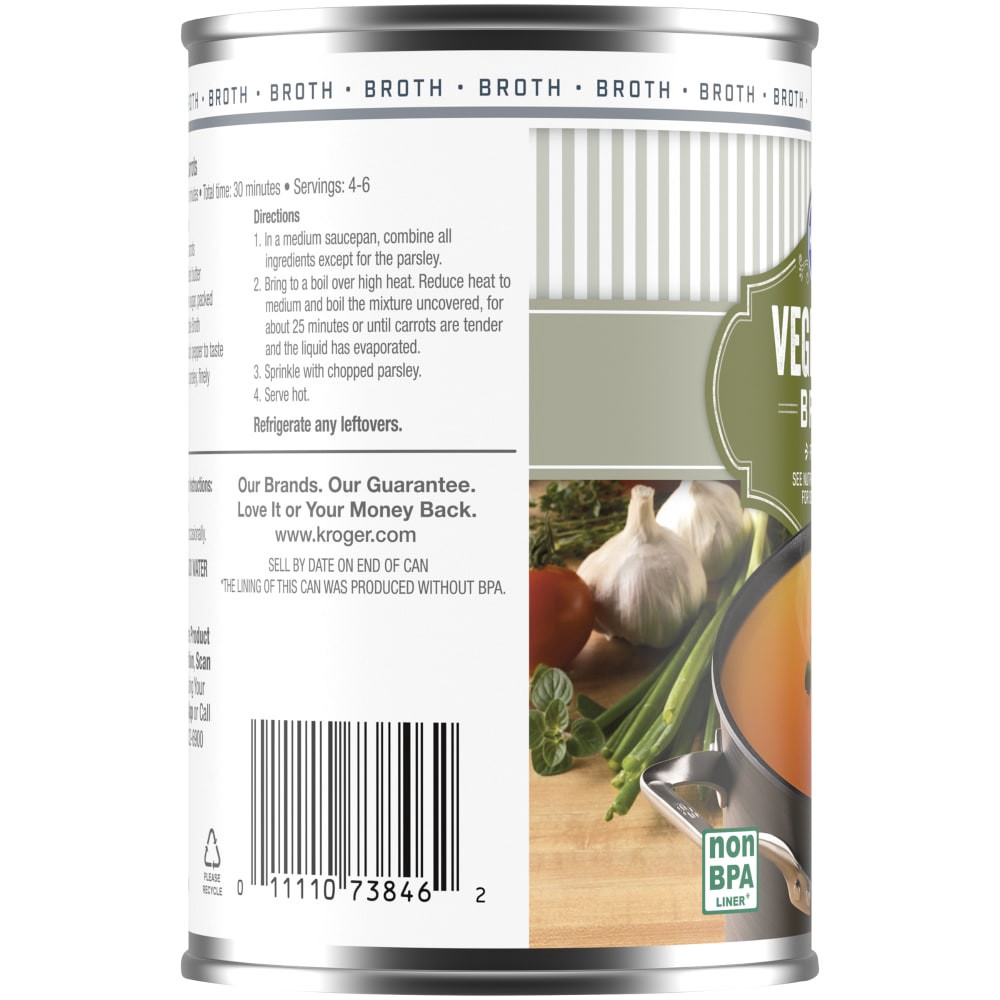 slide 4 of 4, Kroger Fat Free Vegetable Broth, 14 oz