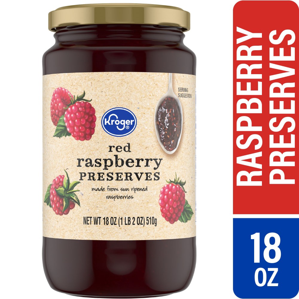 slide 2 of 3, Kroger Red Raspberry Preserves, 18 oz