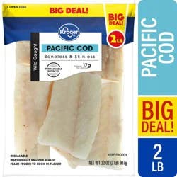 Kroger Family Size Wild Caught Boneless & Skinless Pacific Cod Fillets