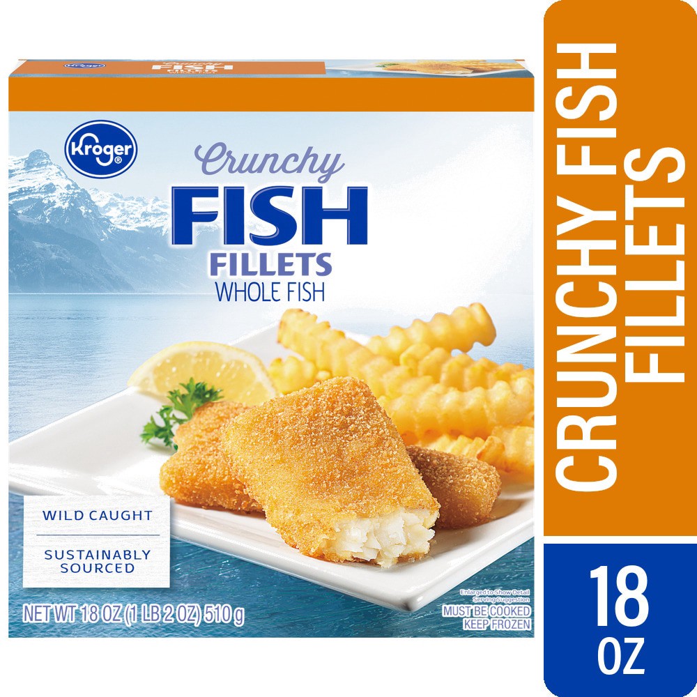 slide 2 of 5, Kroger Crunchy Fish Fillets, 18 oz
