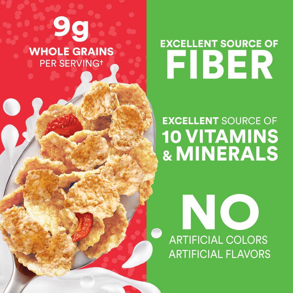 slide 2 of 3, Kroger Toasted Flakes With Strawberries Cereal, 11.2 oz