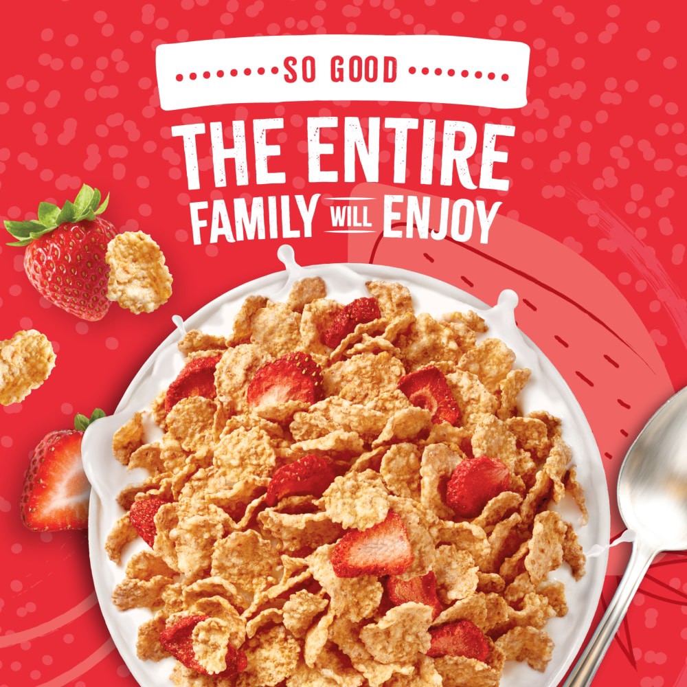 slide 2 of 3, Kroger Toasted Flakes With Strawberries Cereal, 11.2 oz