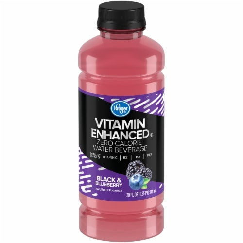 slide 1 of 1, Kroger Vitamin Enhanced Water - Black & Blueberry, 20 fl oz