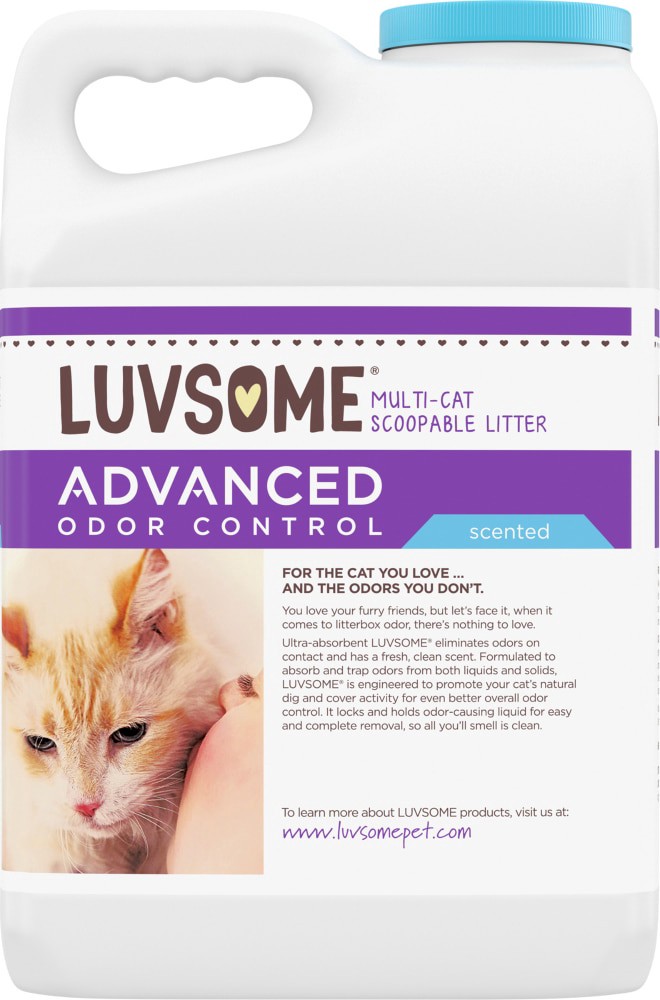 slide 3 of 4, Luvsome Advanced Odor Control Scented Multi-Cat Scoopable Litter, 20 lb
