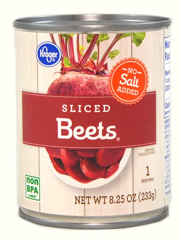 slide 2 of 2, Kroger No Salt Added Sliced Beets, 8.25 oz
