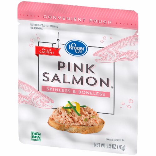 slide 3 of 3, Kroger Wild Caught Skinless & Boneless Pink Salmon Pouch, 2.5 oz